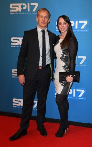 Beth Tweddle and husband Andy at arrive at the Echo Arena Liverpool for The BBC Sports Personality Of The Year 2017