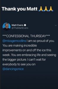 Matt's message for Gemma on her Instagram Story