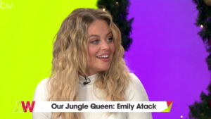 Emily Atack in Loose Women following her jungle success (Credit: ITV)