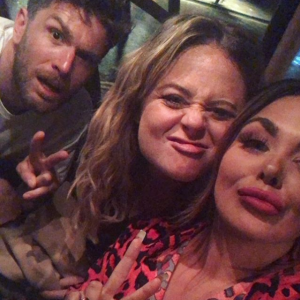 Emily Atack, Scarlett Moffatt and Joel Dommett (Credit: Instagram @scarlettmoffatt)