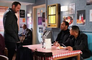 Mick and Linda on the rocks in EastEnders 