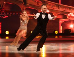 James and his professional skate partner make their debut