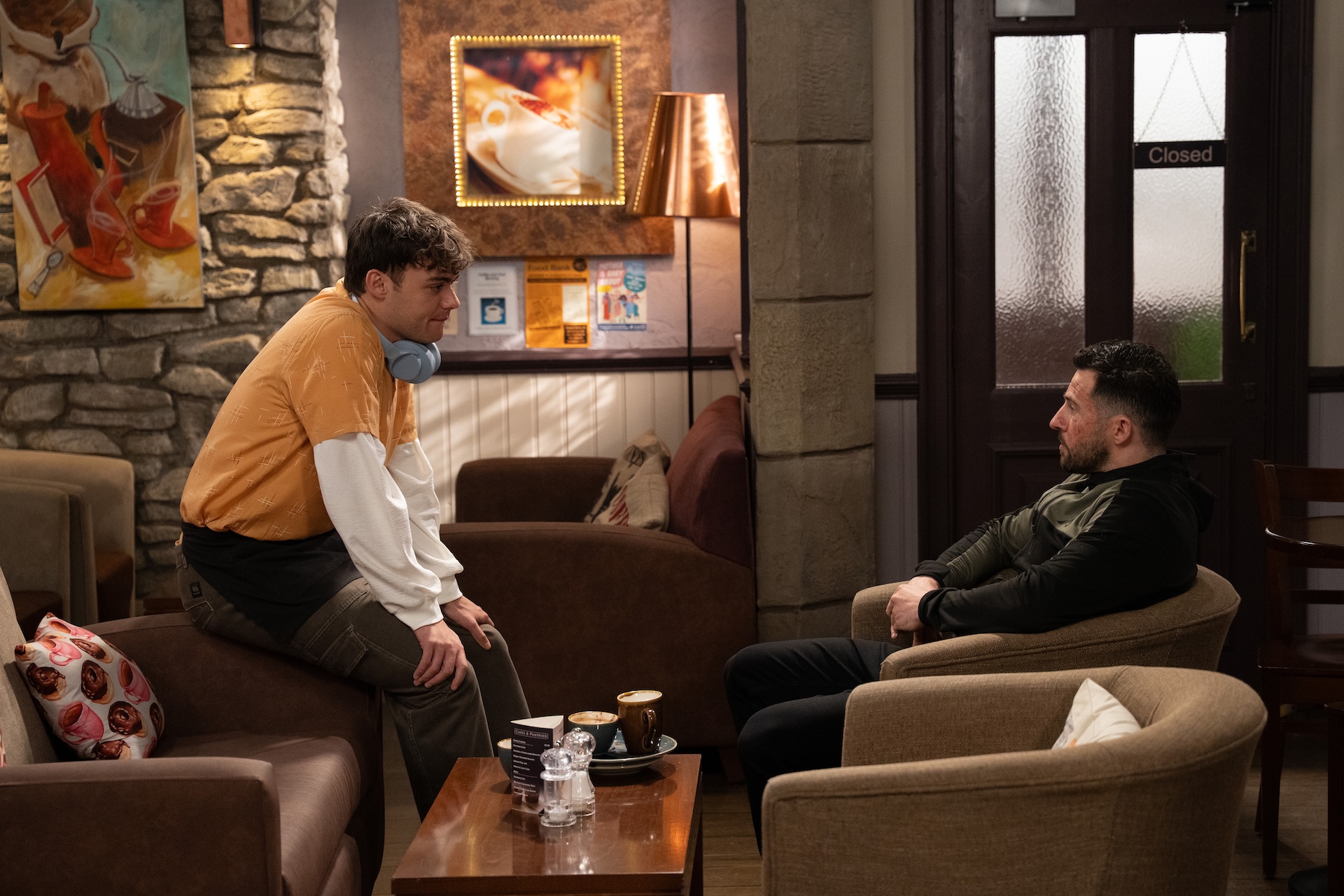 Lewis talking to Ross in Emmerdale