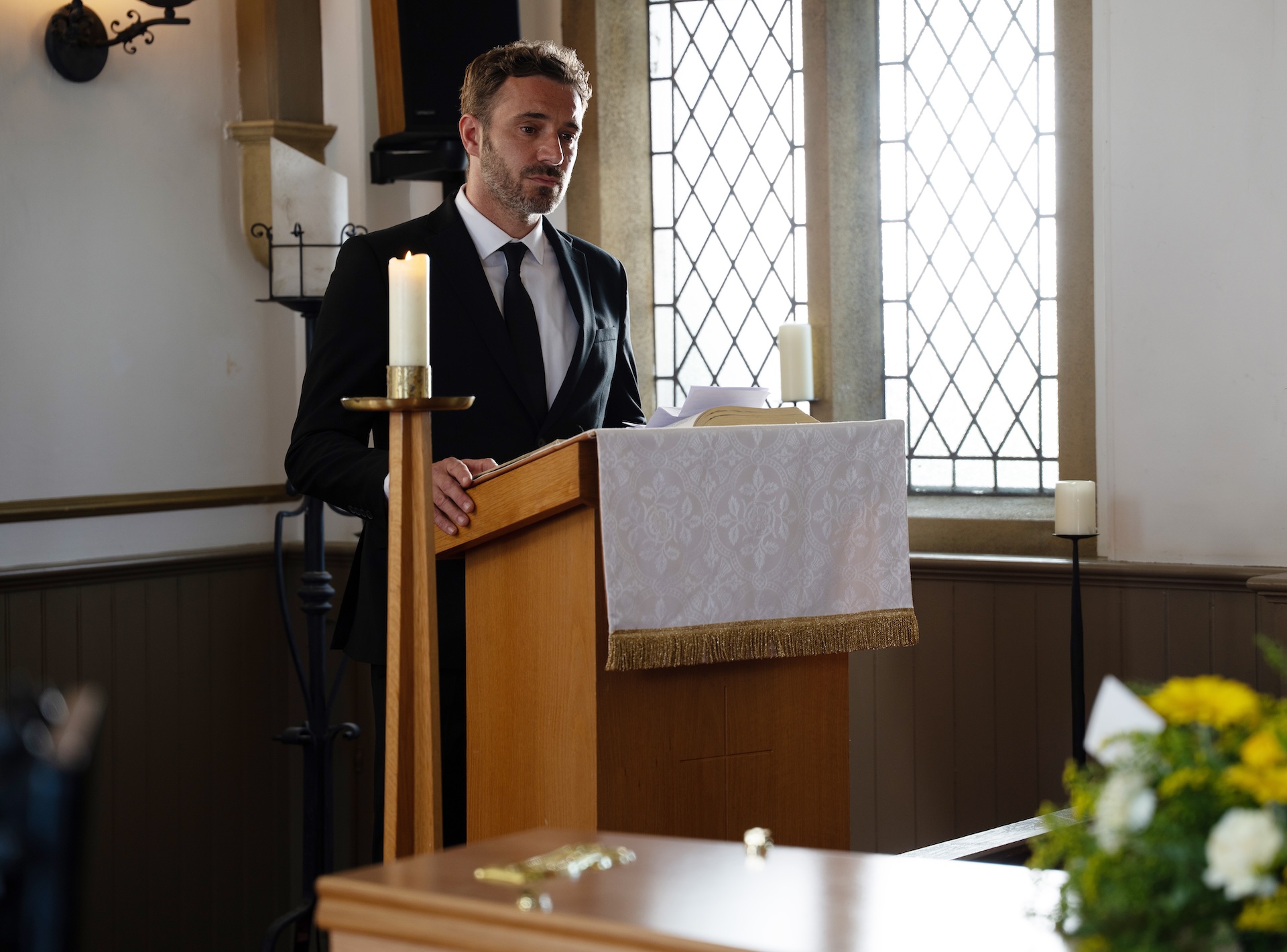 John giving Nate's eulogy