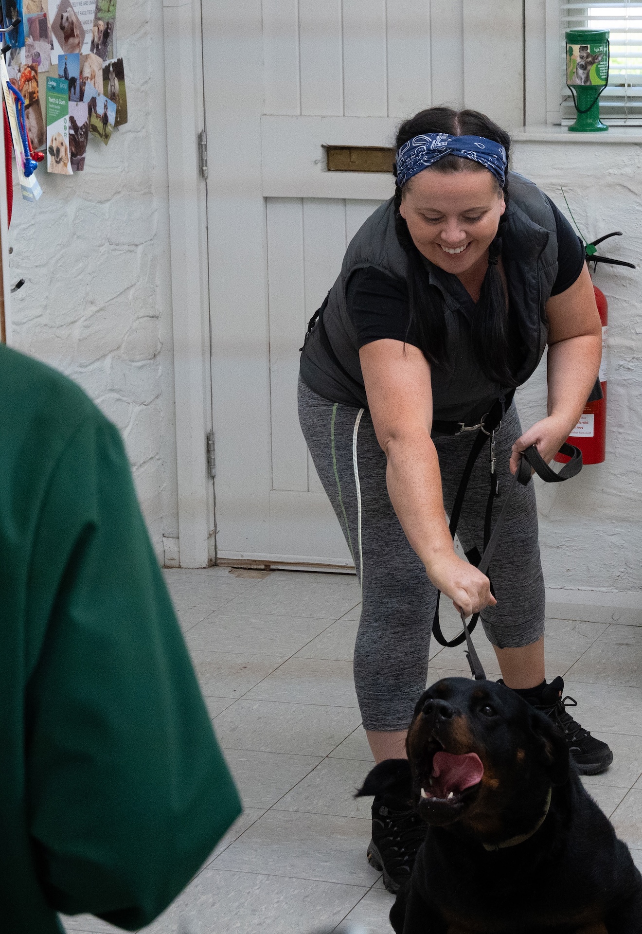 Woman with dog in Emmerdale