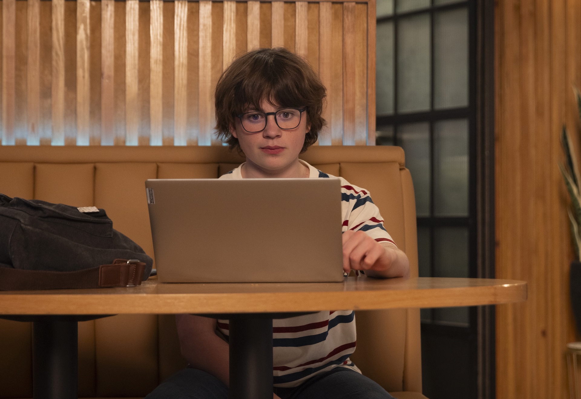 Coronation Street's Sam on laptop