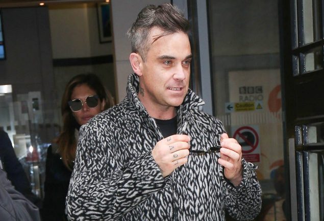 Robbie Williams outside BBC Radio Two