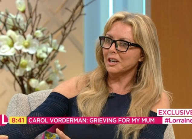 Carol Vorderman on Lorraine, speaking about her mum's death