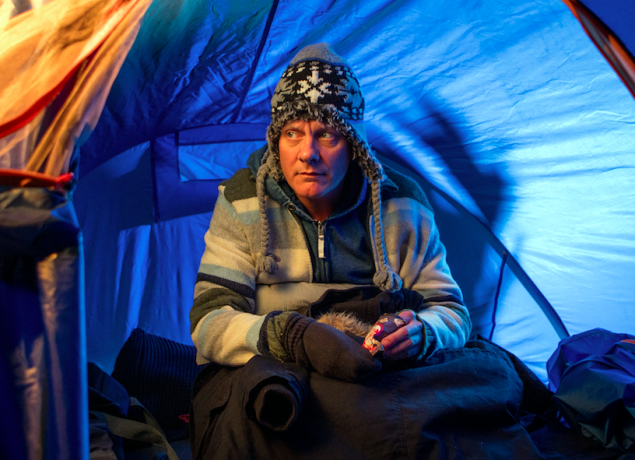 Sean Tully homeless in Coronation Street