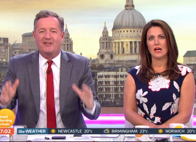Piers Morgan and Susanna Reid on GMB