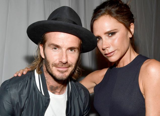 DAvid and Victoria Beckham at the opening of the Ken Paves Salon