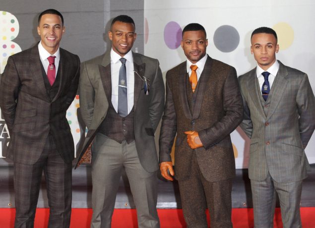 Splash JLS, The Brit Awards 2013 held at the O2 Arena, London.