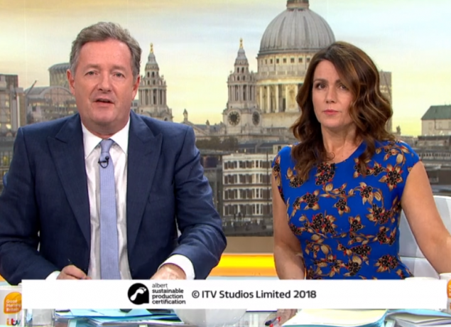Piers Morgan and Susanna Reid on GMB