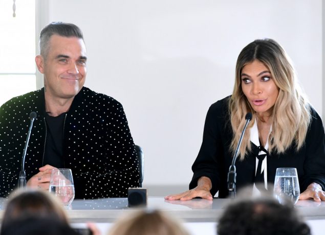 Robbie Williams and Ayda Field at X Factor press conference
