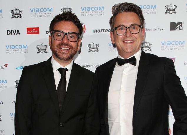 Stephen Webb and husband Daniel Lustig Diversity in Media Awards held at Waldorf Hilton