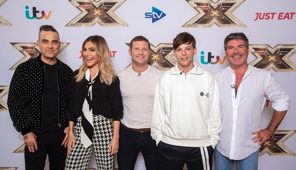 x factor judges louis ayda robbie simon dermot instagram