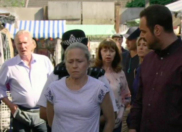 Linda Carter arrested for shooting Stuart Highway in EastEnders