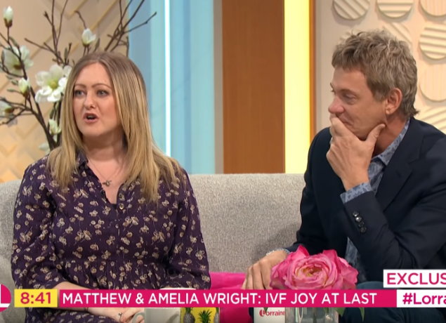 Matthew Wright and his wife on Lorraine