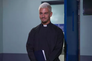 Joel poses as a vicar to come face to face with Pete in Hollyoaks