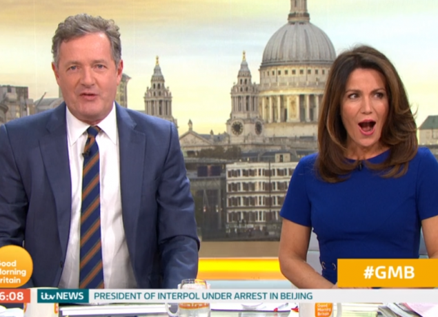 Piers Morgan and Susanna Reid on GMB