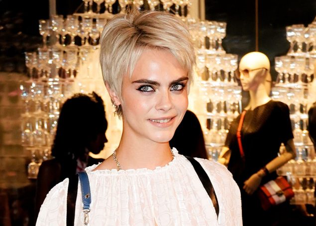 Cara Delevingne at launch of Cafe de Longchamps store in New York