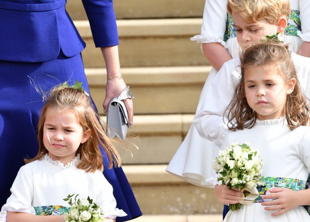 Princess Charlotte, Teddy Williams and Prince George, Bridal Party Depart From St George's Chapel