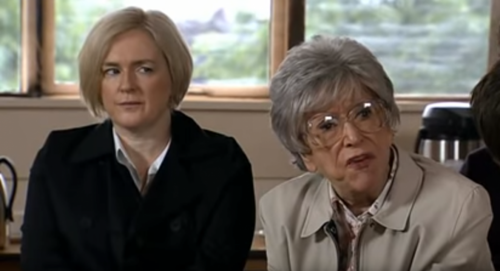 Blanche at the AA meeting Corrie