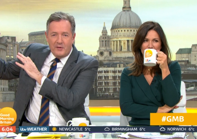 Piers Morgan and Susanna Reid on GMB