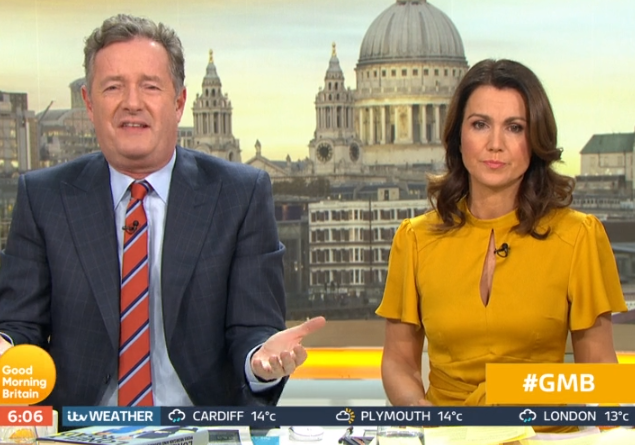 Piers Morgan and Susanna Reid on GMB