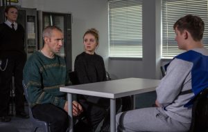 Belle and Sam went to visit Lachlan in jail (Credit: ITV)