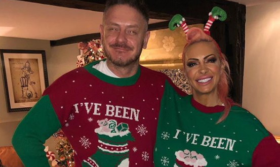 Jodie Marsh and boyfriend Wayne at Christmas Credit: Instagram @jodiemarshtv