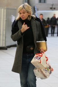 Zoe on her way to her radio show