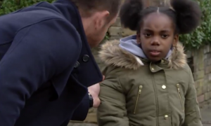 Mick grabbed young Bailey by the arm (Credit: BBC)