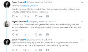 Dawn has previously debated the matter with Nigella Lawson (Credit: Twitter)