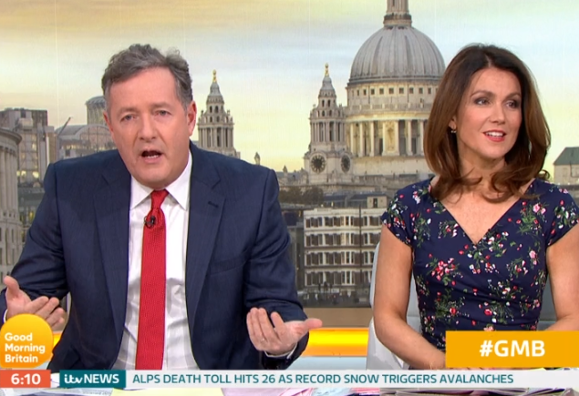 Piers Morgan and Susanna Reid on GMB