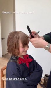Victoria Beckham's daughter Harper getting her hair cut