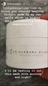 Victoria Beckham on Instagram stories