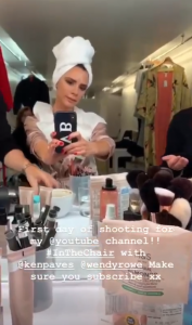 Victoria Beckham filming her YouTube series