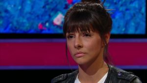 Roxanne being interviews by Emma Willis