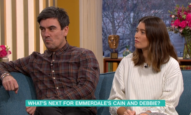 Emmerdale Jeff Hordley and Charley Webb on This Morning Credit: ITV