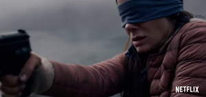 Thriller Bird Box, starring Sandra Bullock, left Netflix viewers terrified (Credit: YouTube/Netflix) 