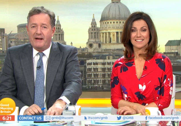 Piers Morgan and Susanna Reid on GMB