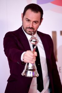 Danny Dyer celebrates winning the serial drama performance award (Ian West/PA)