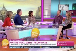 James and Ola Jordan and Piers Morgan on Good Morning Britain (Credit: ITV Player)