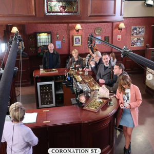 Some of the Corrie cast on set