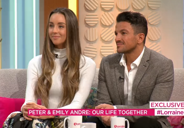 Peter Andre and wife Emily on Lorraine
