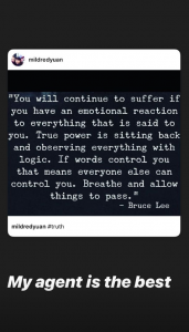 Vanessa Bauer shares quote on instagram