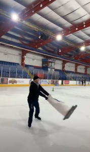 James shows the plans for his routine 