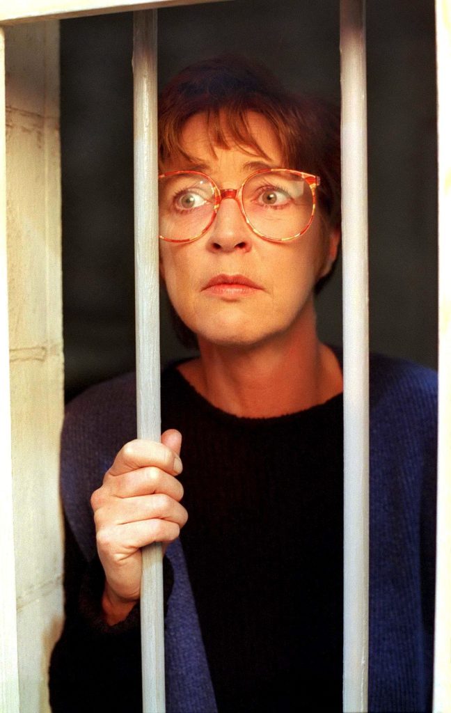 Editorial use only. Exclusive - Premium Rates Apply. Call your Account Manager for pricing. Mandatory Credit: Photo by ITV/REX/Shutterstock (669631kk) Coronation Street TV - Deirdre Rachid [Anne Kirkbride] behind the bars of her prison cell ITV ARCHIVE