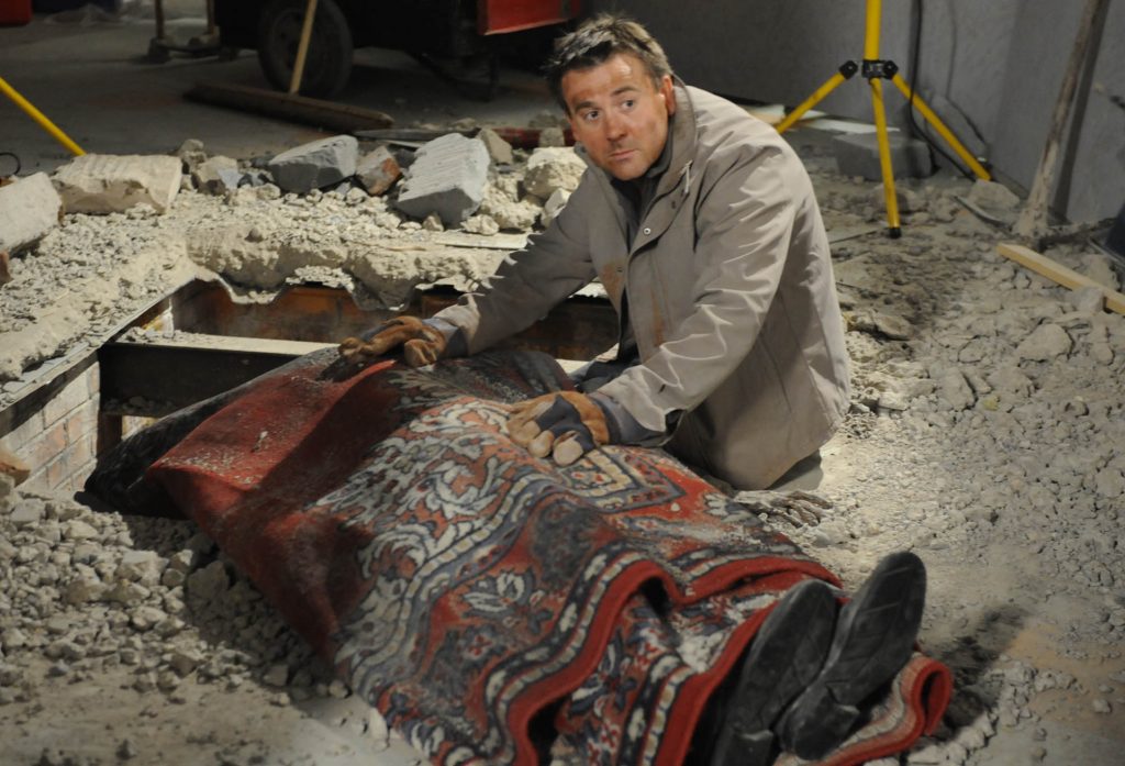 Editorial use only Mandatory Credit: Photo by ITV/REX/Shutterstock (1691290rl) Fiz Stape [Jennie McAlpine] finds John Stape [Graeme Hawley] with the body. 'Coronation Street' TV Programme. - 2011